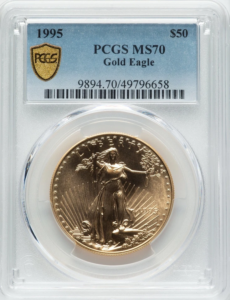 1995 Gold 1oz American Eagle $50 PCGS MS70 Gold Shield Stunning Grade Rare Issue - Image 3 of 4