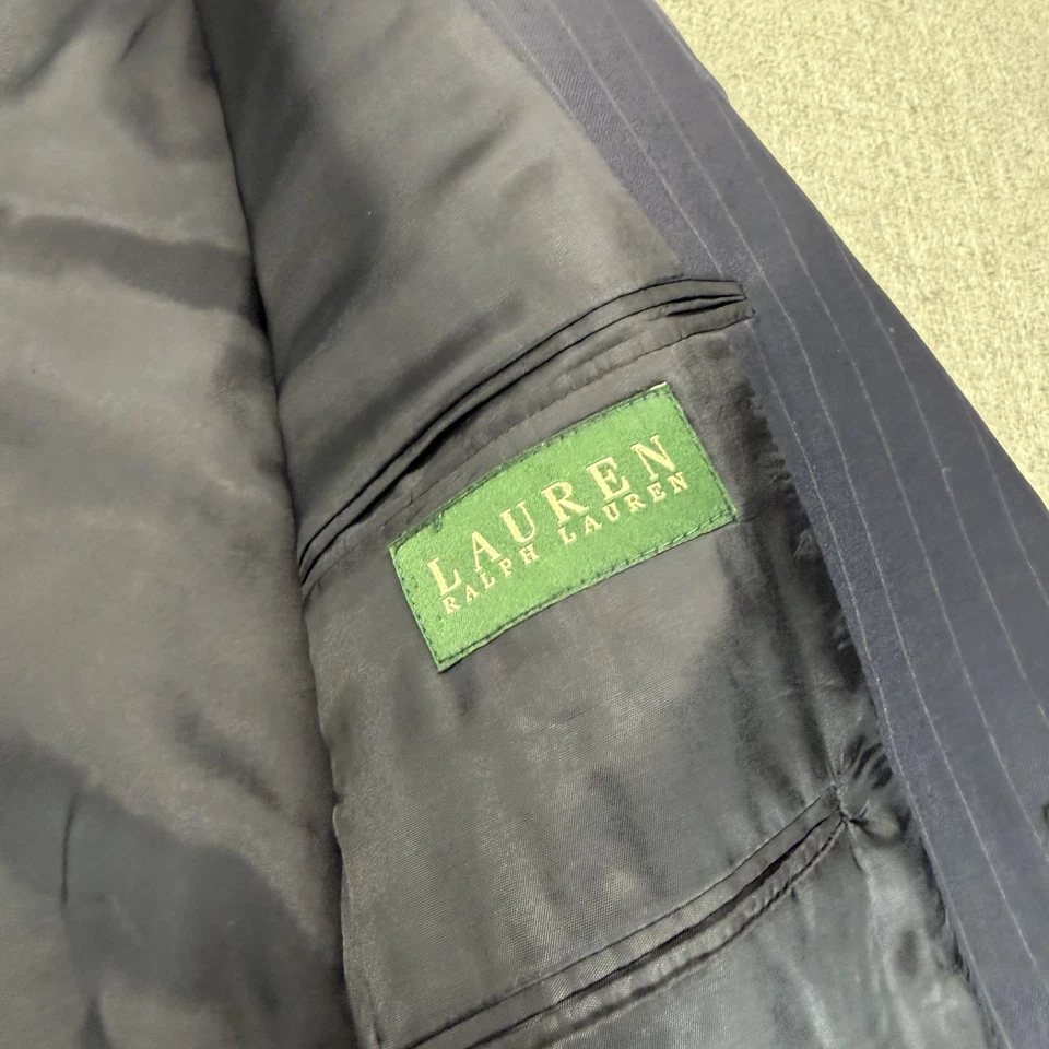 Lauren Ralph Lauren Sport Blazer Mens Size 42 L Cashmere Blend Blue Striped - Image 4 of 4