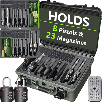 #ad Pistol Gun Case for Multiple Handguns – TSA Approved Travel Pistol Case with 2 T $156.74