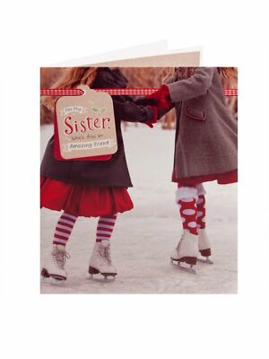 Schwester, die auch eine tolle Freundin schöne Morden Schlittschuhschuhe Weihnachtskarte