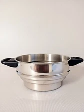 Steamer Insert 3 Sizes In One Stainless Steel Dual Handle 8.5 -4” Graduated