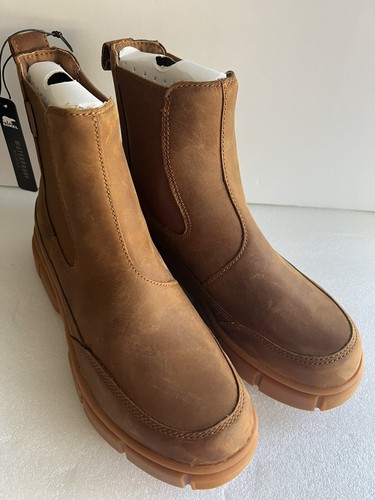New Sorel EXPLORER STRT Chelsea Boots Tan Brown Waterproof Leather Women Sz 8 - Picture 3 of 10