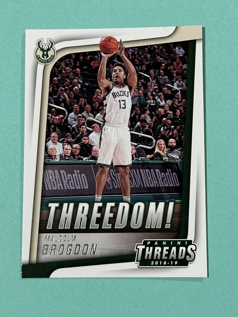 2018-19 Panini Threads Malcolm Brogdon Threedom! #8 Milwaukee