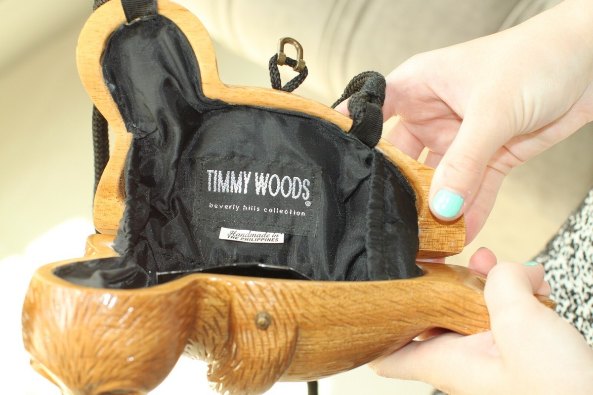 Timmy Woods Handmade carved little baby SEAL Crossbody Satchel
