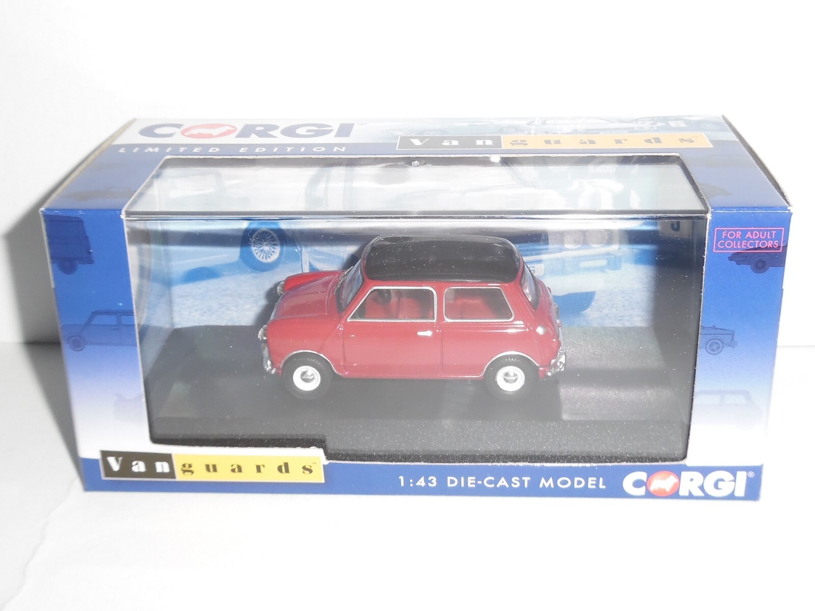 Corgi Vanguards 1:43 Scale Austin Mini Cooper S Mk1 Tartan Red & Black Model.