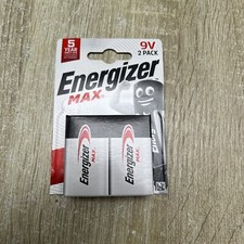 Image of 2 X ENERGIZER MAX PLUS POWER 9V 6LR61 MN1604 PP3 ALKALINE BATTERIES SMOKE ALARM