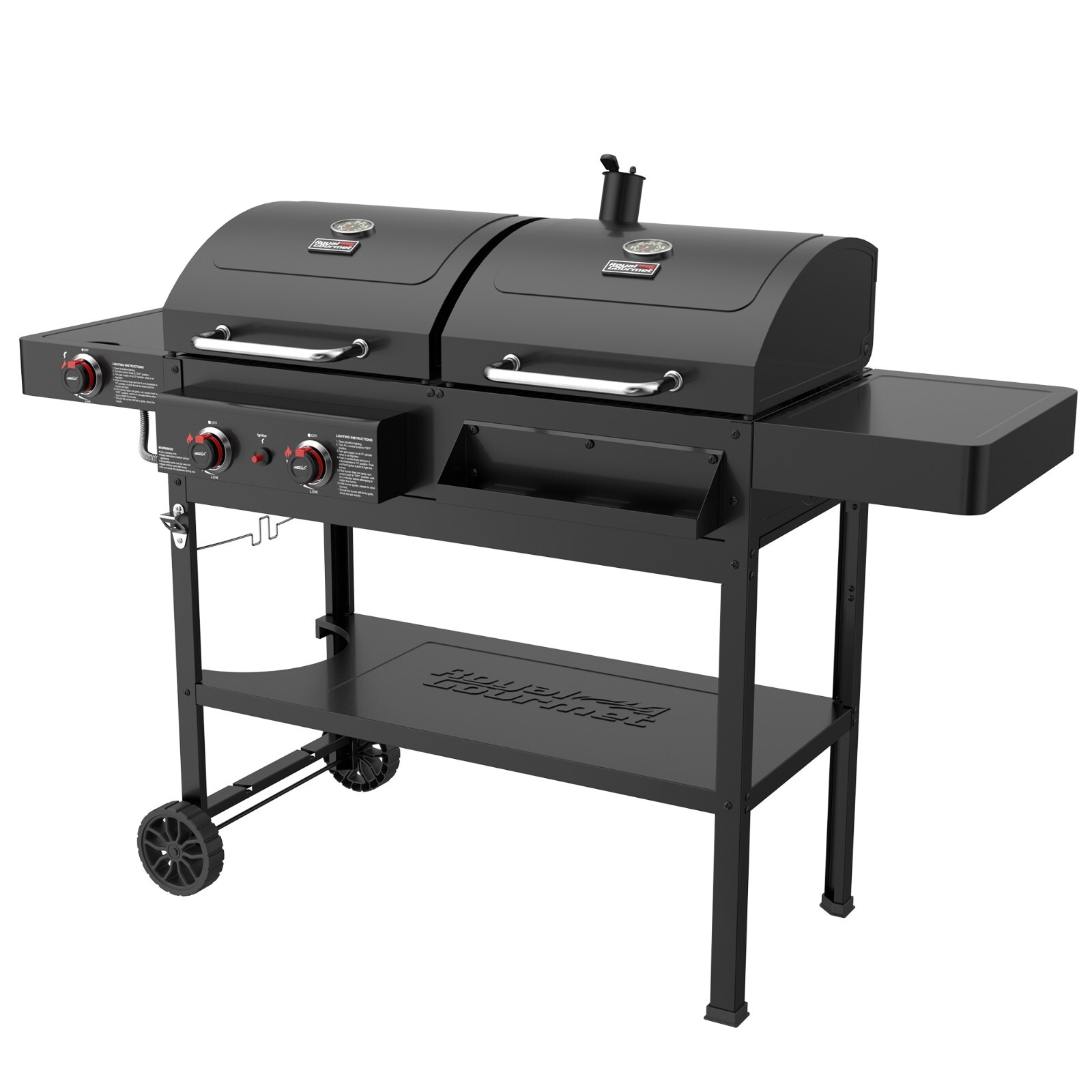 Royal Gourmet 2-Burner Gas and Charcoal Combo Grill with Side Burner
