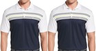 (2 Pack) Callaway Men's Xl Performance Golf Polo Collar Shirt in Peacot & White