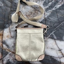 Coach Gold Metallic Leather Shoulder Bag 7" x 8"