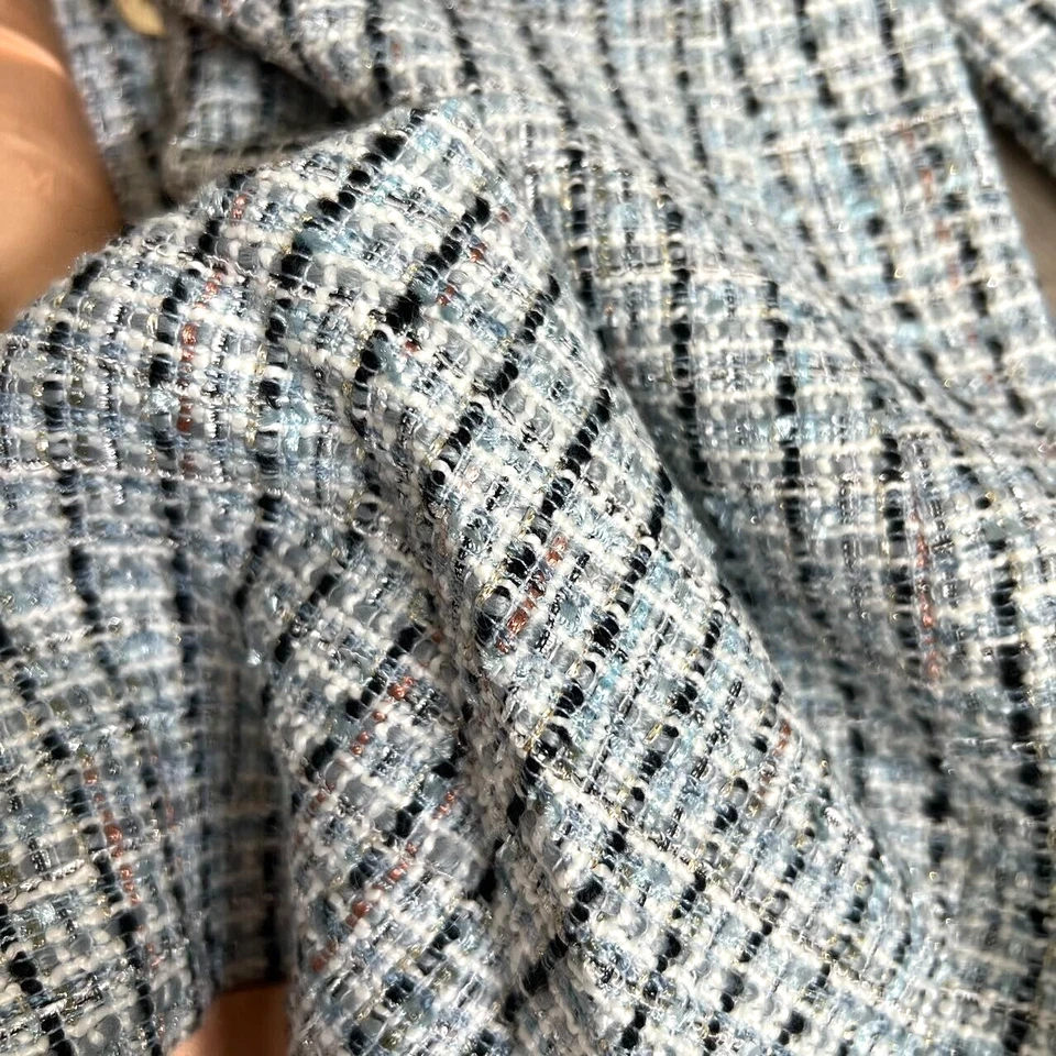 NWOT Marciano by Guess Women Tweed Double Breasted Blazer Coat Jacket Blue Sz S - Image 4 of 4