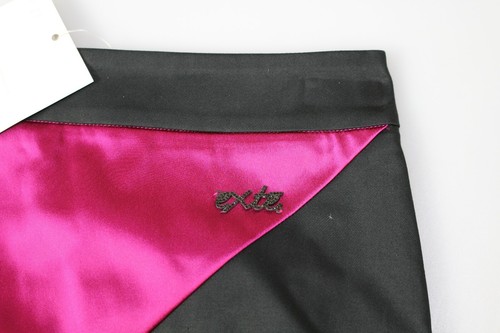 Falda EXTE rosa recto negra por encima de las rodillas algodón elástica IT38/US4/XS precio de venta sugerido por el fabricante $300 - Imagen 5 de 9