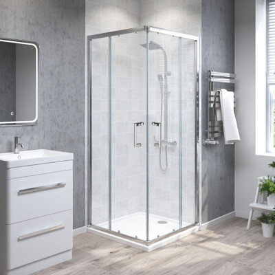 Duschabtrennung Schiebetür Duschkabine Eckeinstieg Dusche 80x80 90x75 Duschwand