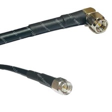 RFC195 Silver SMA MALE ANGLE to SMA MALE Coax RF Cable USA Lot