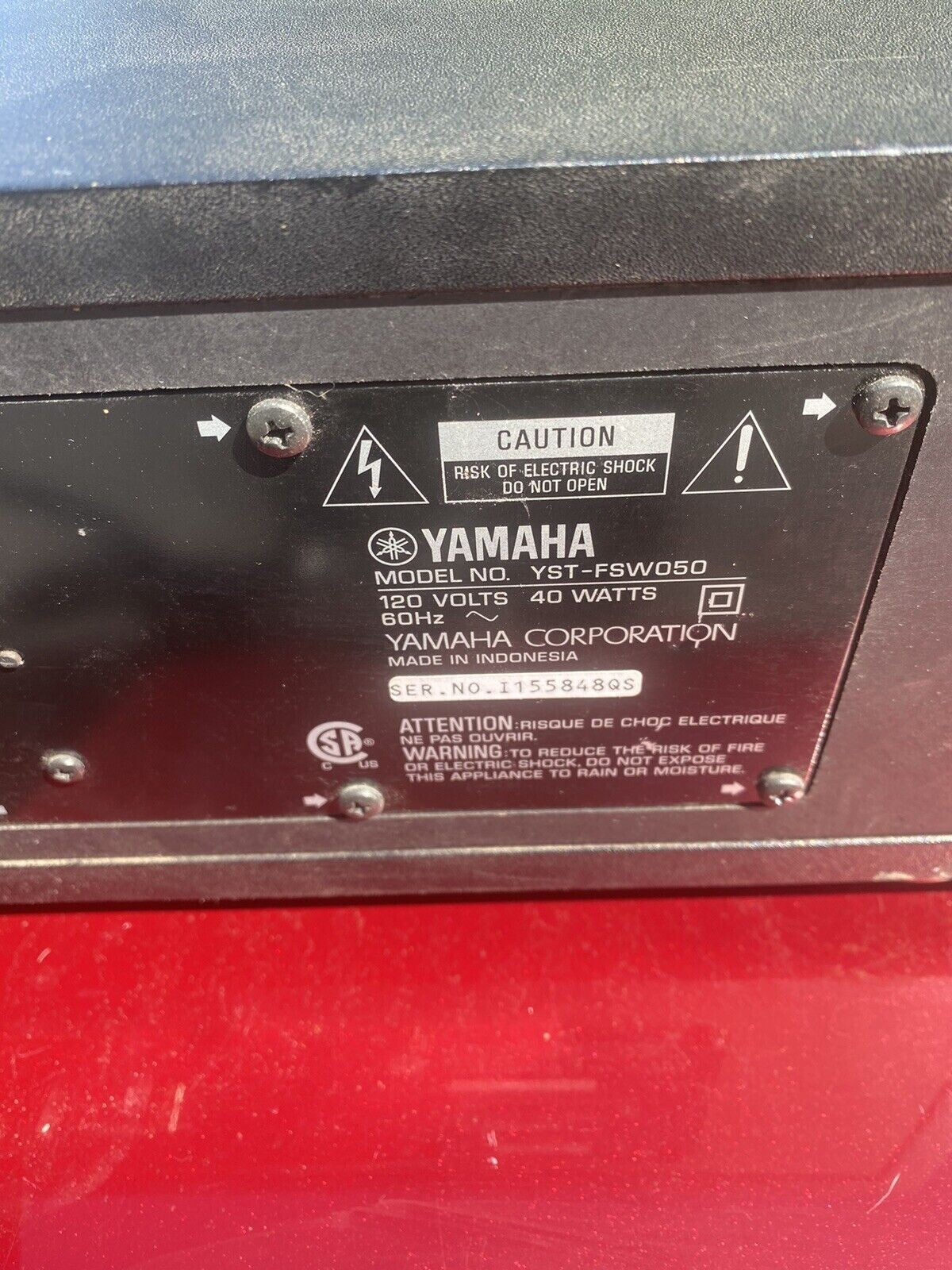 Yamaha Subwoofer System YST FSW050 Home Audio Powered Subwoofer