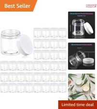 36 Pack 4 OZ Clear Plastic Jars with White Lids for Cosmetics, Travel Storage