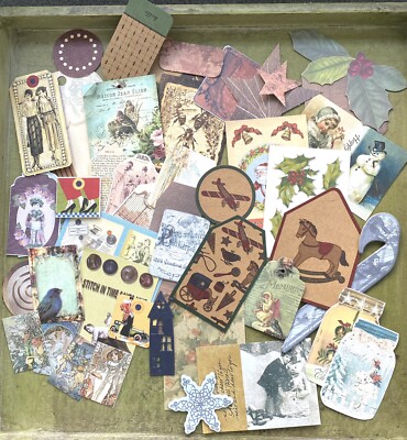 Vintage Scrapbooking Material-Set, Collagen, Junk Journal -50 Teile