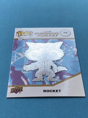 Rocket #75 racoon Silver Holo 2023 SDCC Comic Con Funko Art Marvel Upper Deck