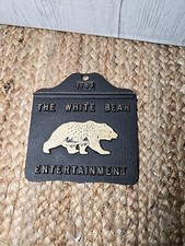 1970s Vintage The White Bear Entertainment Polar Bear Graphic Sign Made in USA