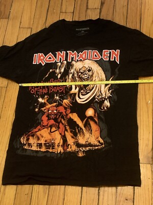 Iron Maiden 1982 Number Of The Beast 666 Black T-Shirt Medium