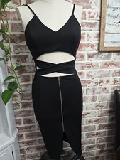 Privy Womens Little Black Dress Sz Medium Sleeveless Cutout Waist Zipper