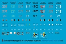 Peddinghaus-Decals 1/72 1001 Panther Tank Markings