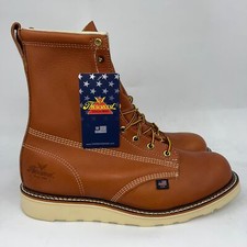 THOROGOOD AMERICAN HERITAGE 8″ "TOBACCO" PLAIN TOE MENS WORK BOOTS SIZE 10EE