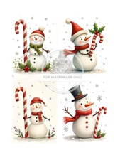 Christmas Snowmen | A4 Rice Paper | Paper for Decoupage | Decoupage Central