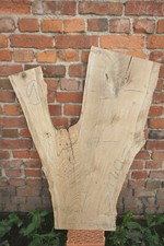 Baumscheibe Holzscheibe Tischplatte Couchtisch Eiche Brett Wildeiche Astig No.1