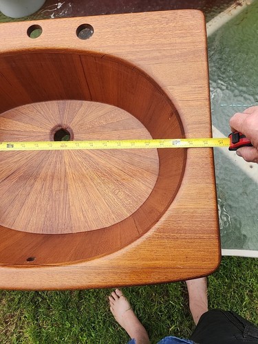 TEAK WOOD BATHROOM SINK OR KITCHEN. - Picture 7 of 8