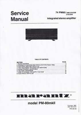 Service Manual-Anleitung für Marantz PM-80 MK2 