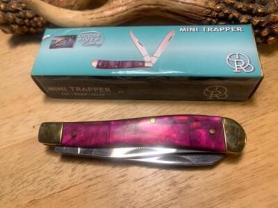 Frost Ocoee River Purple MOP Acrylic Trapper 3 3/4'' Pocket Knife FOC508P/MOP