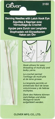 3160 Darning Needles with Latch Hook, Eye, 2-Piece NEW