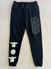Star Wars Yoda Grogu Black Sweatpants Elastic Waist Boys XL