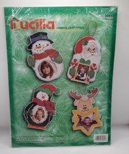 Bucilla Counted Cross Stitch Set of 4 Picture Frame Ornaments 33931