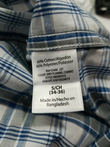 George Plaid Button Down T Shirt Mens Size S Blue - Picture 8 of 8
