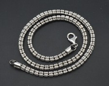 925 Sterling Silver Bead Ice Chain Necklace Made In Italy 5mm 16'' -24''