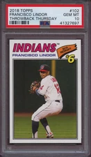 2018 Topps Throwback Thursday 102 Francisco Lindor PSA 10 Gem Mint Pop 6