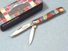 ROUGH RYDER RR911 STONEWORX Peanut 2 blade pocket knife 2 3/4" closed NEW!