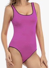 Lucky Brand Shell Stitch Pink One Piece Womens Swimsuit