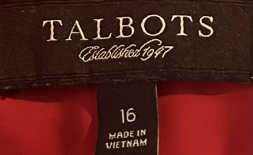 Chaqueta Blazer para mujer Talbots talla 16 roja forrada de 3 botones - Imagen 5 de 6