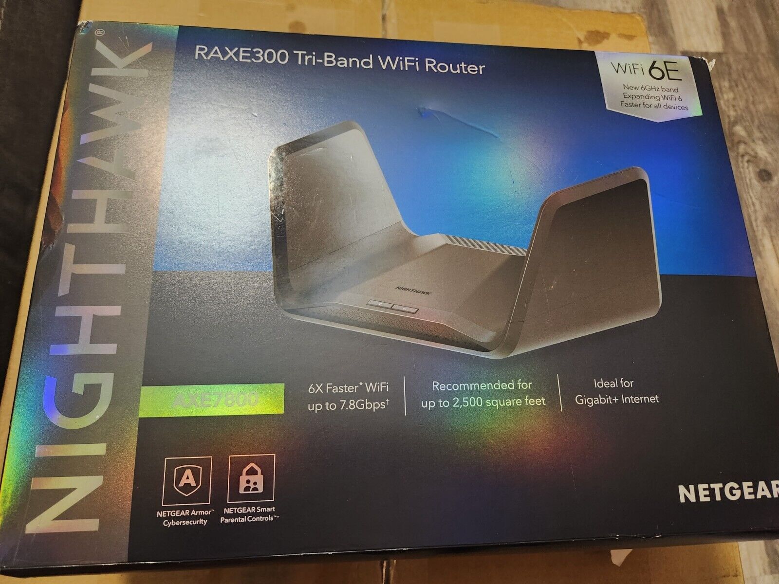 NETGEAR Nighthawk WiFi 6E Router RAXE300 AXE7800 Tri Band Wireless netgear-nighthawk-wifi-6e-router-raxe300-axe7800-tri-band-wireless