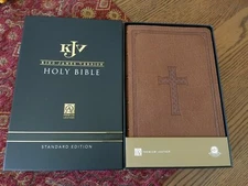 KJV Buffalo Hide Brown Bible Thinline Thumb Indexed ~ Premium Leather New in box