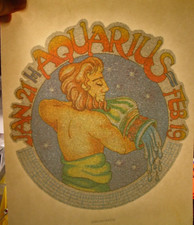 AQUARIUS VINTAGE 1970's ZODIAC IRON ON TRANSFER -NICE B-21