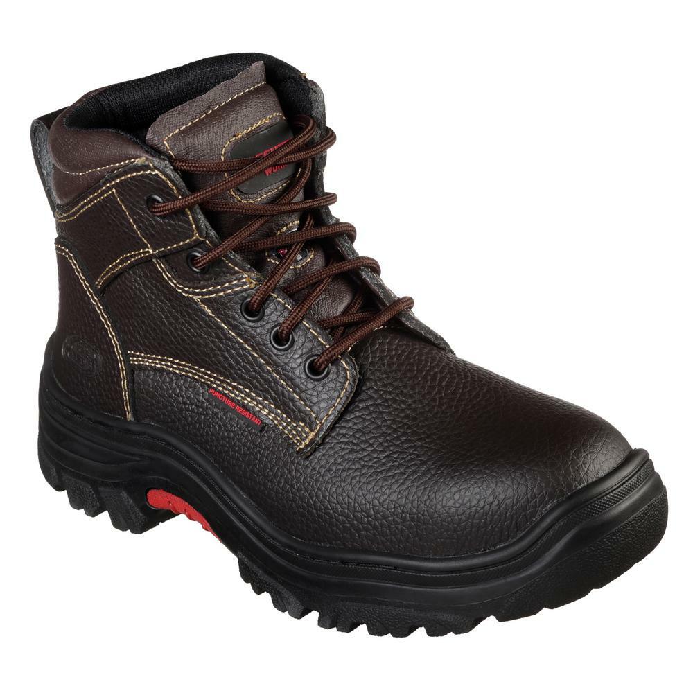 Skechers Men\'s Dark Brown Safety Steel Toe Leather Boots(Size 7.5) Skechers Men main image 3