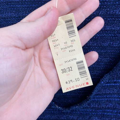 Avenue v-neck pull over sweater Size 30/32 blue soft NEW Plus Size - Picture 4 of 5