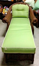 Frontgate Charleston Wicker Outdoor Chaise Lounge Chair with Cushion Green $1700