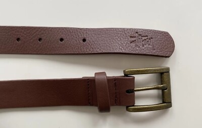 小物 Stussy Cow Leather Belt L/XL Stussy Brown 100% Genuine Leather Belt Size L/XL | eBay