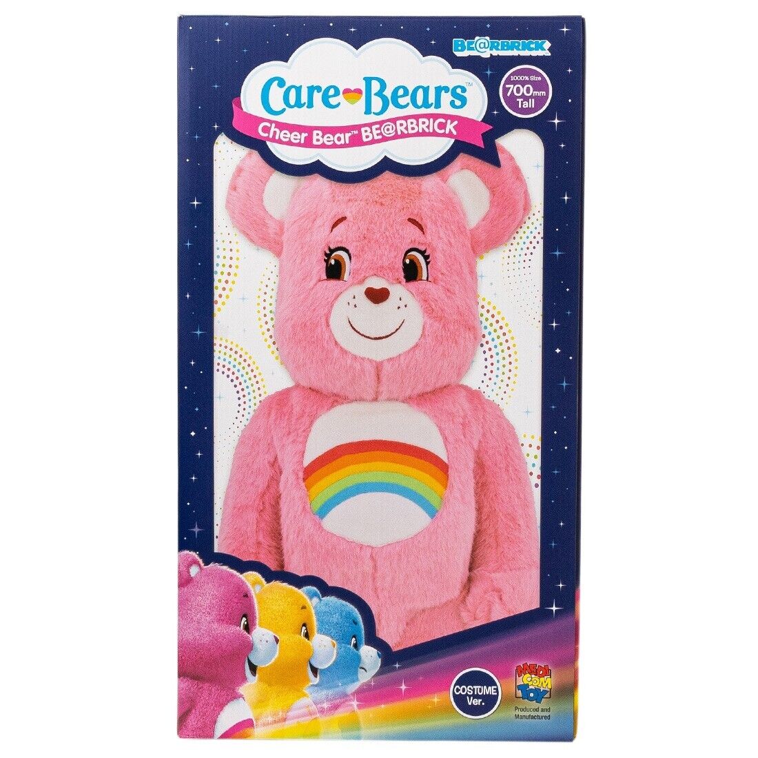 Medicom Care Bears Cheer Bear Costume Ver. 1000% Bearbrick Figure pink