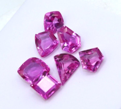 Pink Sapphire Natural 70 Ct Certified 6-8 Pcs Loose Gemstone Fancy Cut Lot