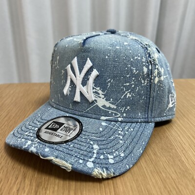 New Era 9FORTY A-Frame New York Yankees MLB Splash Paint Denim Blue  14551000